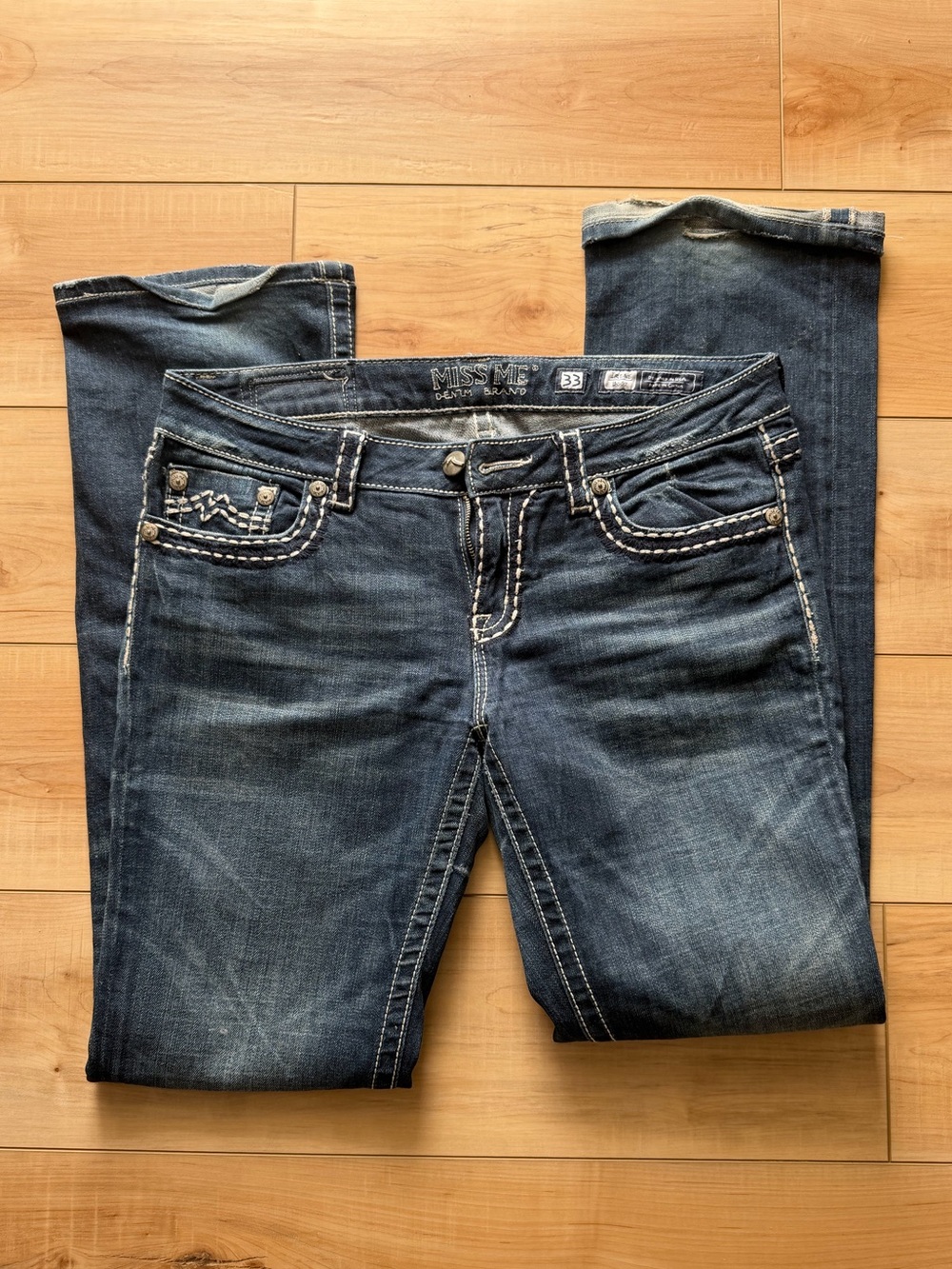 Miss Me Dark Wash Bootcut Jeans Size 33 | 37” Inseam